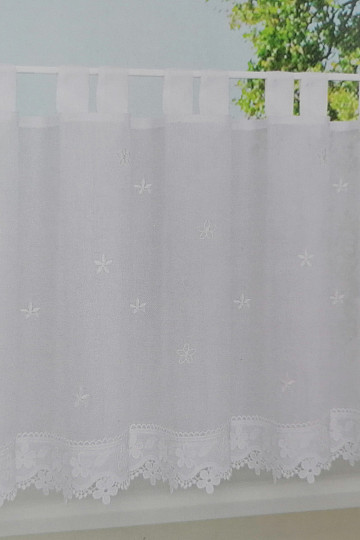 Končana zavesa GERSTER bela roža 50x150 cm