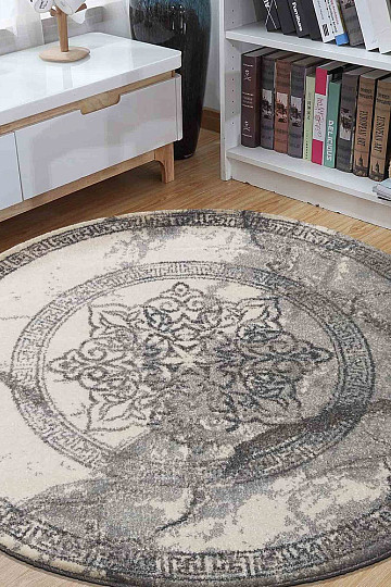 Moderni preprožni krog VISTA WHITE GREY