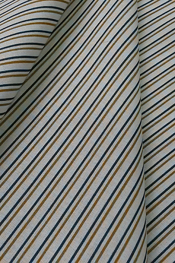 Bombažna tkanina STRIPE modro-gorčica
