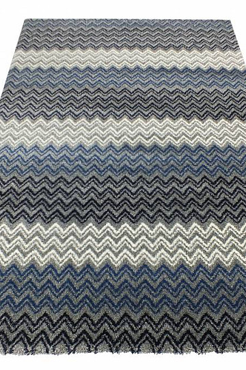 Moderna preproga ZIG ZAG modra