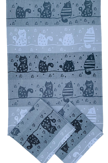 Brisače MAČKE NA STREHI siva