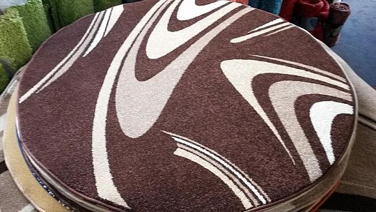 preproga krog KAVA rjava