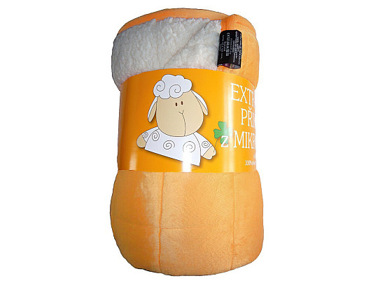 odeja iz mikrovlaken EXTRA SOFT SHEEP stitch oranžna svetloba