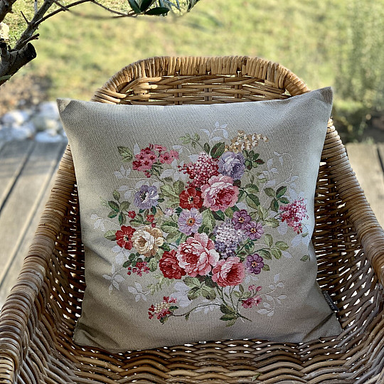 Prevleka za blazino FLOWER BEIGE