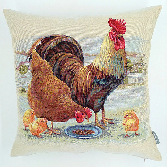 Goblen prevleka za blazino CHICKEN FAMILY