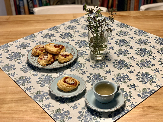 Prt in šal TOSCANA VALERY modra roža