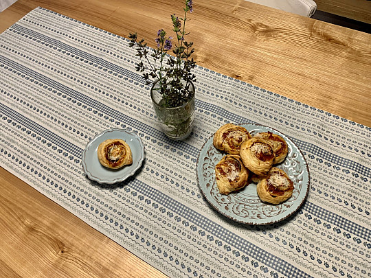 Prt in šal TOSCANA VALERY RIGA modra črta