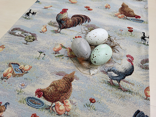 Tapiserija prt in šal BACKYARD HEN