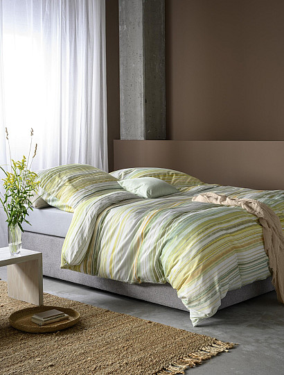 IRISETTE luksuzni bombažni saten MAGIC 30 črt zelen