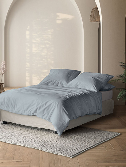 IRISETTE luksuzni bombažni saten PARIS 8000-20 MODRO-SIVA