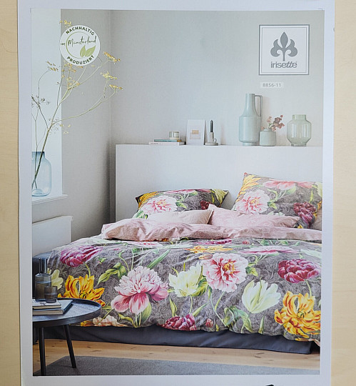 IRISETTE luksuzni bombažni saten MAGIC GRAU 11 BARVNIH ROŽ