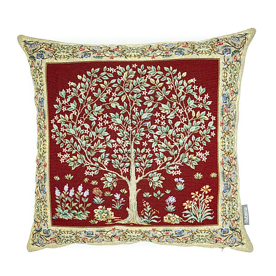 Goblen prevleka za blazino TREE OF LUCK rdeča