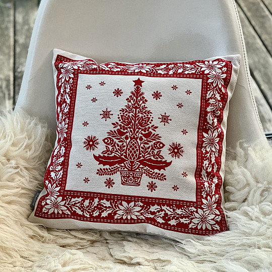 Prevleka za božično tapiserijo FOLK CHRISTMAS 3 rdeča