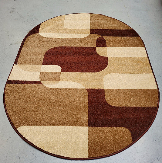 Ovalna preproga sepia rjava