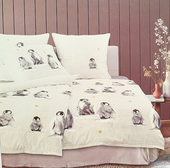Luksuzna flanelasta posteljnina IRISETTE PANDA 8645-80 PINGVINI