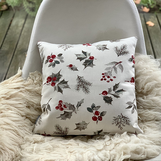 Božična okrasna prevleka HOLLY GREY