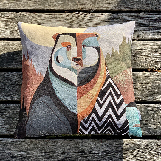 Prevleka za vzglavnik iz tapiserije MEDVED