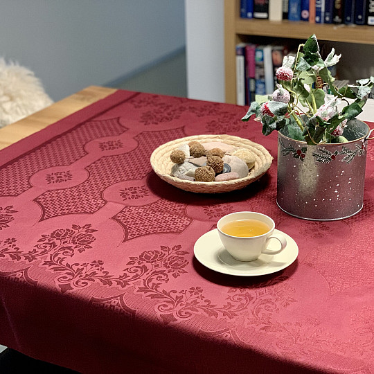 Prt DAMASK bordo 120x140