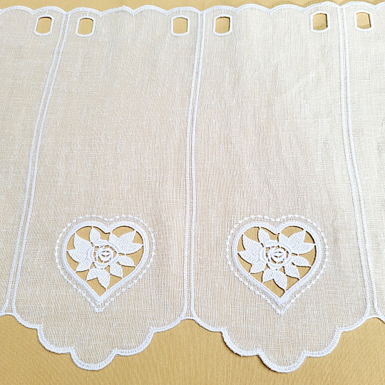 Vitražna zavesa BELO SRCE