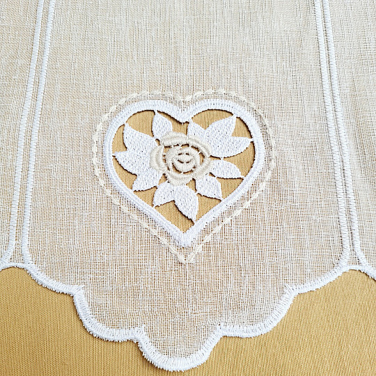 Vitražna zavesa SRCE BEŽ