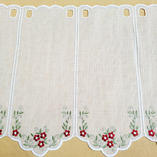 Vitražna zavesa RDEČE CVETJE