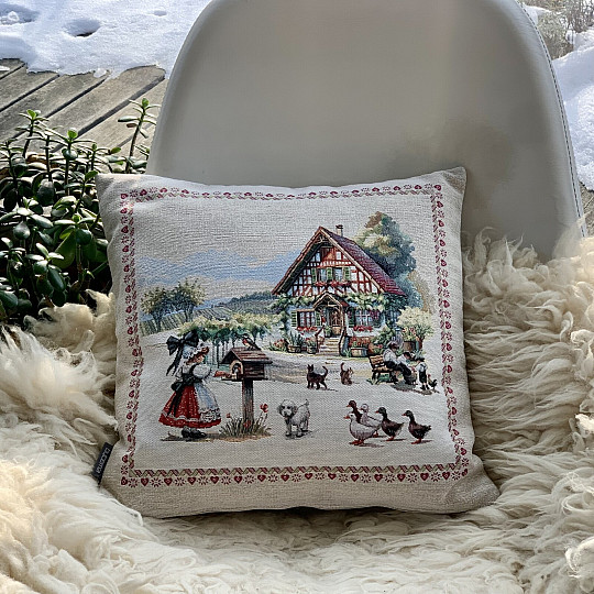 Prevleka za vzglavnik iz tapiserije DVOREK