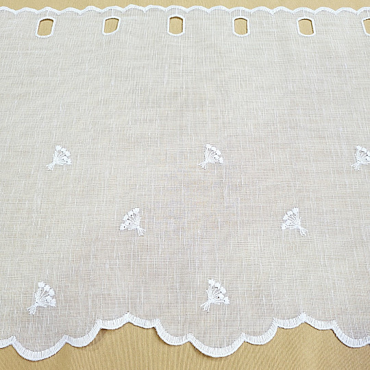 Vitražna zavesa TULIPANI MINI BELI