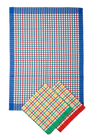 Bombažne brisače SVETLO SIVA KARO