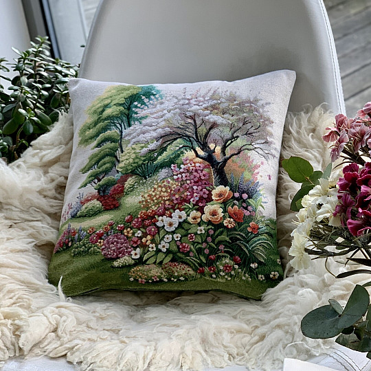 Prevleka za vzglavnik iz tapiserije TIHOŽITJE V PARKU