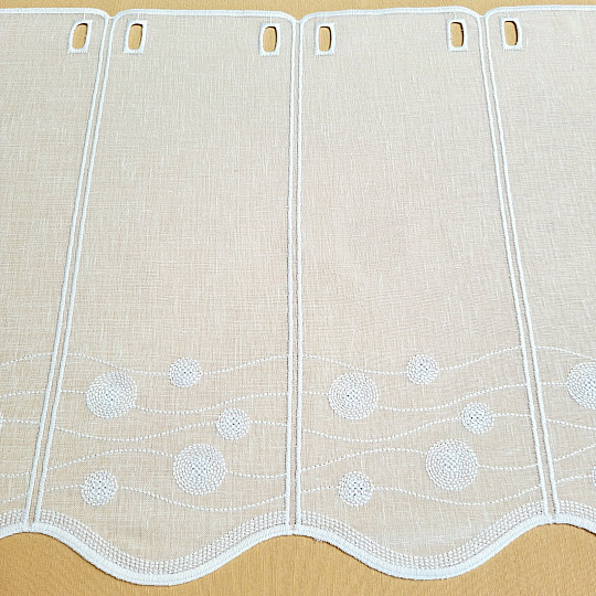 Zavesa za vitraž GERSTER 11857 kolesa bela