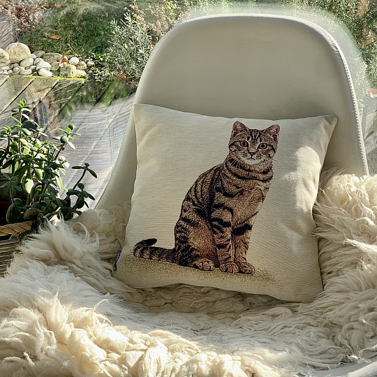 Tapiserijska prevleka za vzglavnik MAČKA MOUREK