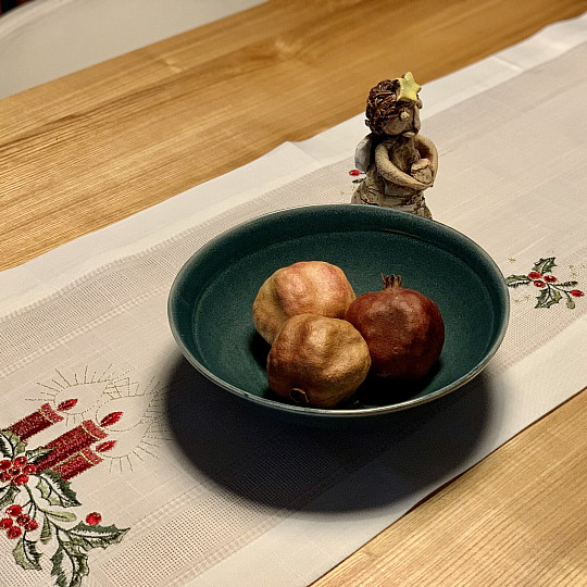 Vezen božični prt in šali SVEČKA