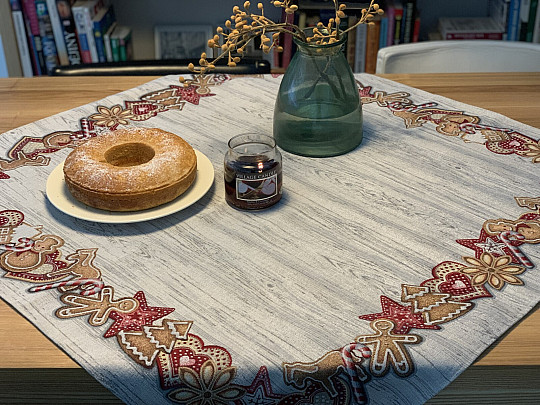 Tapiserijski prt in šal BOŽIČNI MEDENJAKI