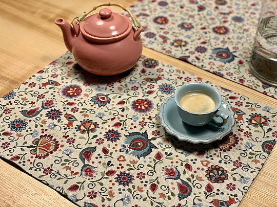 Gobelin prt rože in ptica Jurkovič