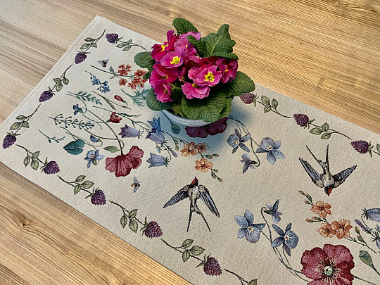 Gobelin prt in šal TRAVNIK Z LASTOVKO