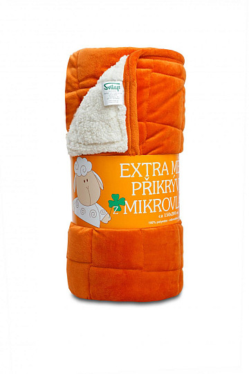 odeja iz mikrovlaken EXTRA SOFT SHEEP stitch oranžna