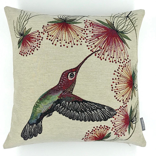 Tapiserija prevleka za blazino HUMMINGBIRD RED FLOWER