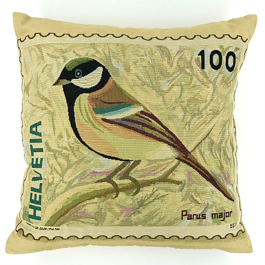 Okrasna prevleka za blazino POST STAMP BIRDS