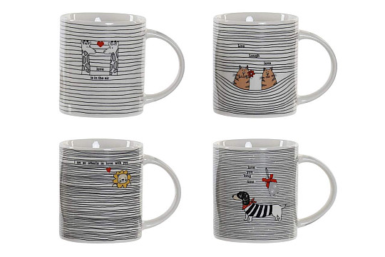 Skodelica Black and White Stripes 250 ml