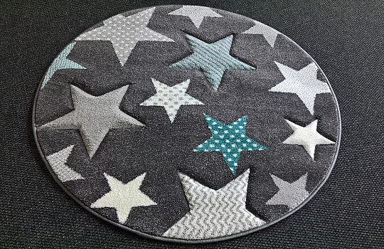 Otroška okrogla preproga PASTEL Stars