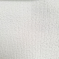 Luksuzna enobarvna dizajnerska dekorativna tkanina GERSTER 77052/10 BELA