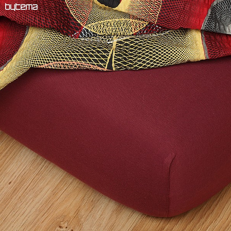 Posteljnina iz jersey barve bordo