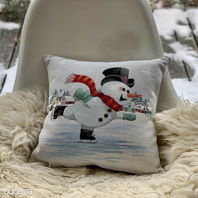 Božični gobelin SNEŽAK NA DRSALKAH