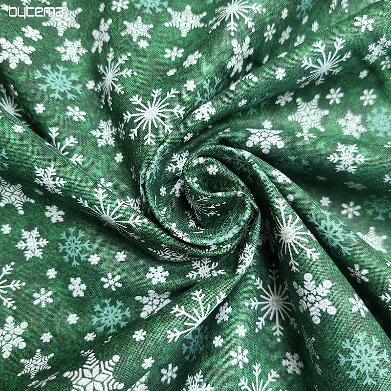 Bombažna tkanina CHRISTMAS GREEN FLAKES II