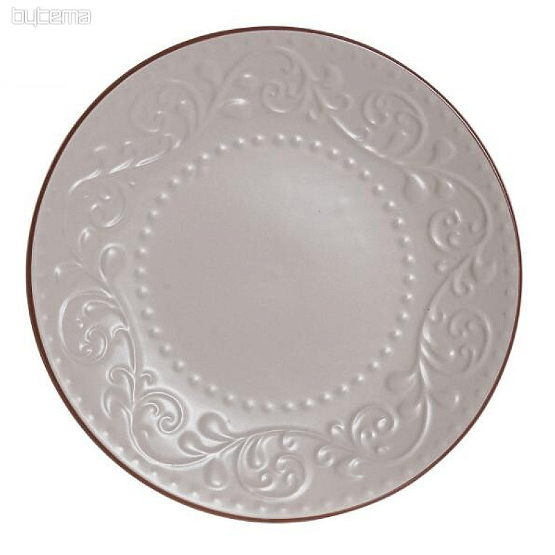 Desertni krožnik BEŽ RELIEF 21x2,5cm bež
