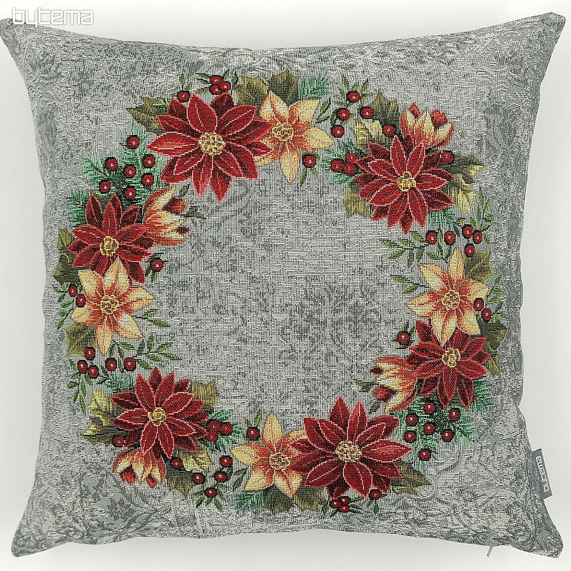 Božični ovitek za gobelin CHRISTMAS ROSE-GREY HOLY WREATH
