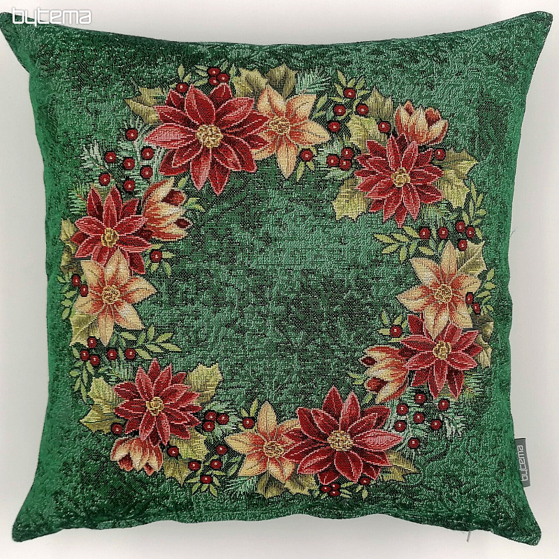 Božični gobelin ovitek CHRISTMAS ROSE-GREEN HOLY WREATH