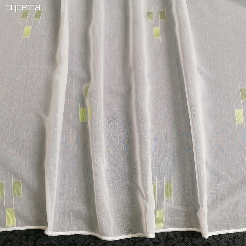 Voile zavesa 12106/180/04 zelen vzorec