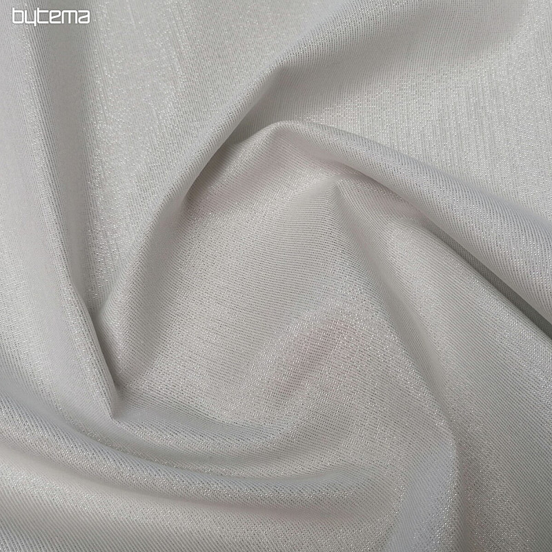 Božično dekorativno blago Božiček z lureksom belo-srebrno