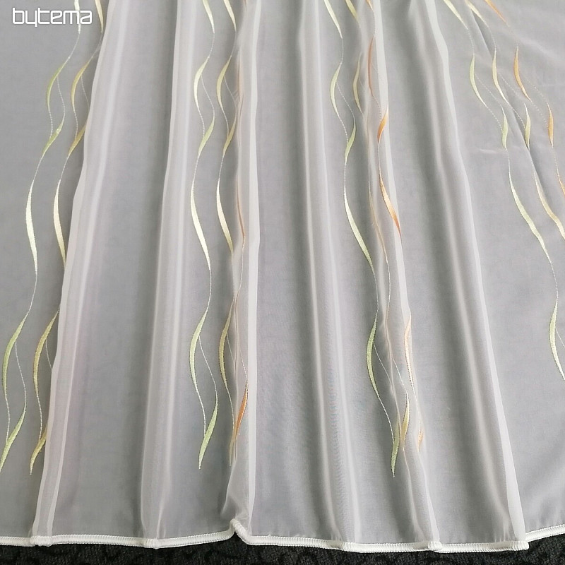 Končana zavesa Gerster Stripes oranžno-zelena 310x175 cm
